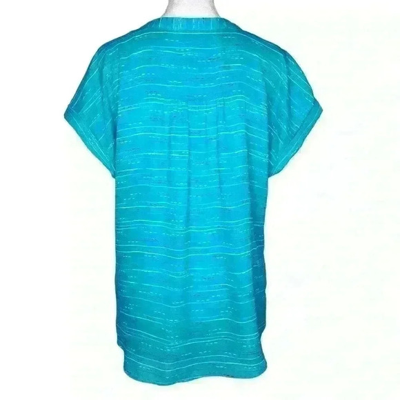 Apt. 9 women's blue geometric blouse size medium - Picture 2 of 7